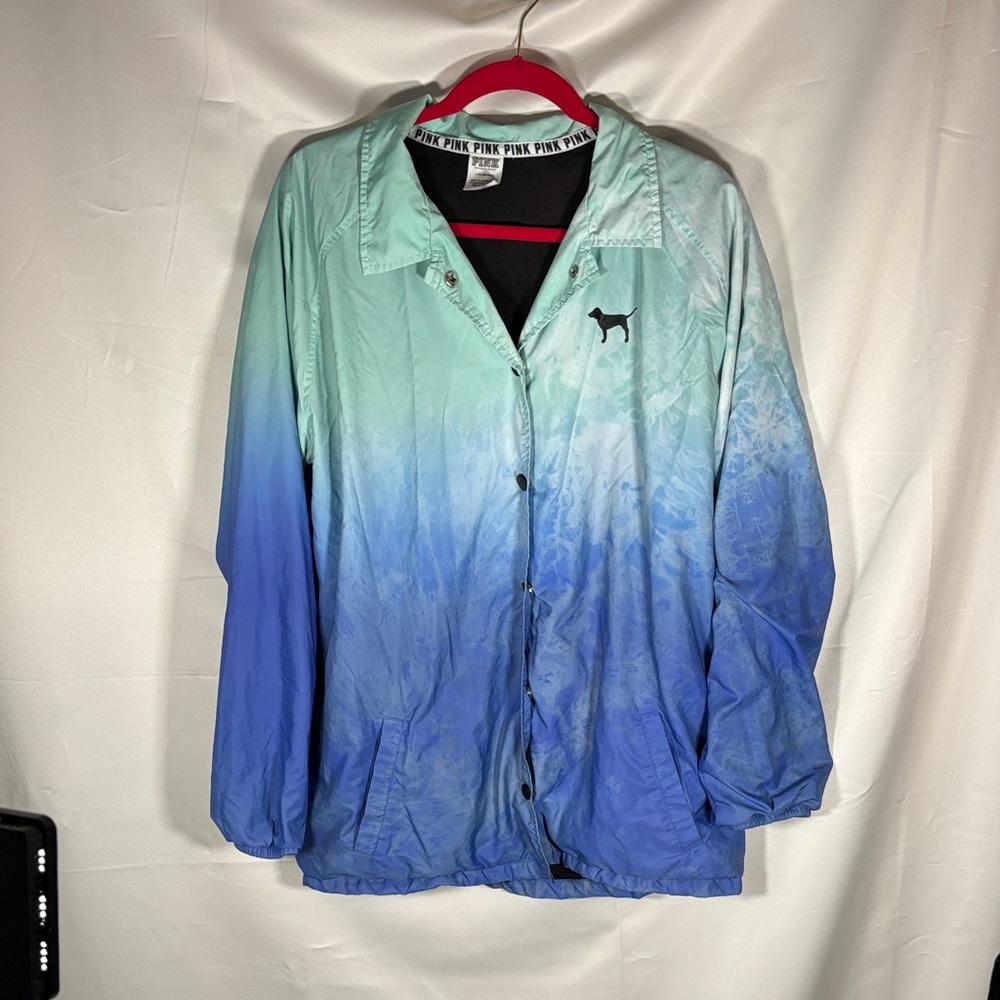 PINK Victoria's Secret Ombre Blue Green Jacket SZ L